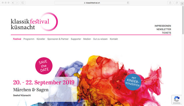 Klassikfestival: Webauftritt